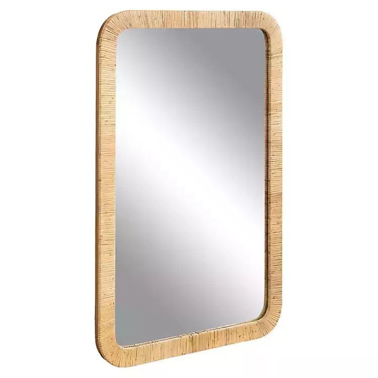 Natural Rattan Rounded Rectangle Wall Mirror>Kirklands Home Flash Sale