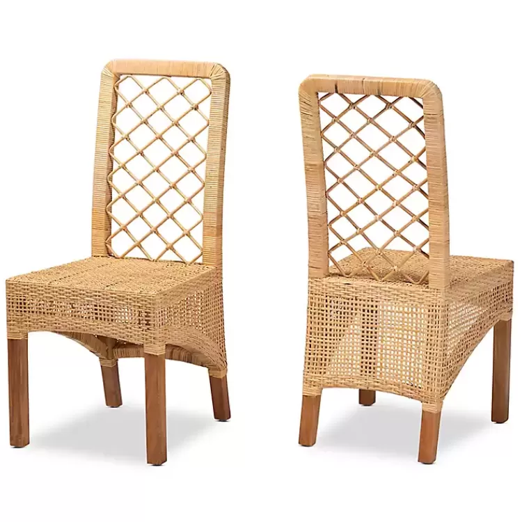 Natural Rat Woven Back Dining Chairs, Set of 2>Kirklands Home Cheap