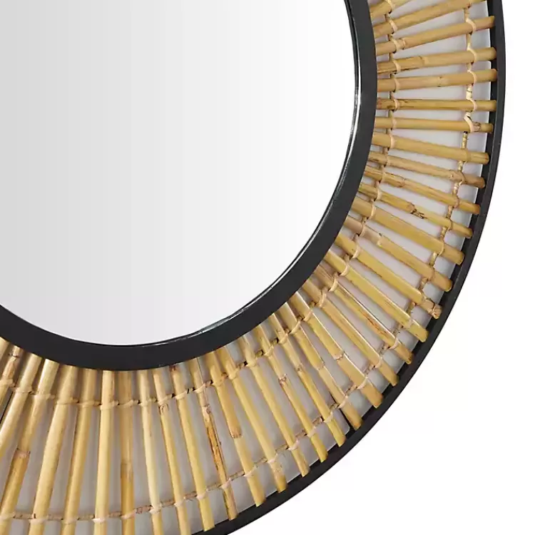 natural_round_slatted_frame_wall_mirror_2.webp Natural Round Slatted Frame Wall Mirror>Kirklands Home Shop