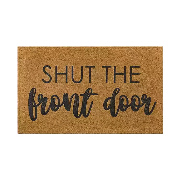 Natural Shut the Front Door Doormat>Kirklands Home Discount
