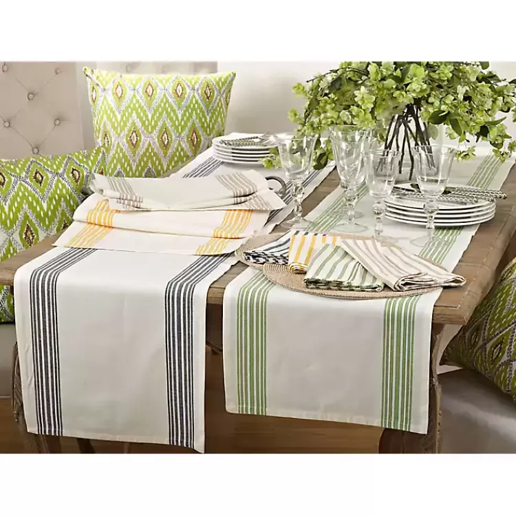Natural Striped Border Table Runner>Kirklands Home Hot