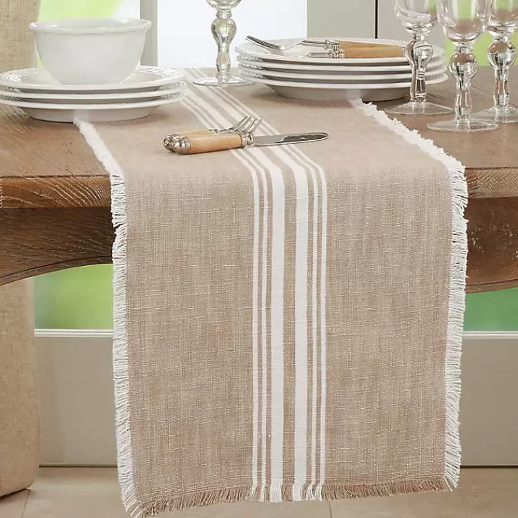 natural_striped_fringe_table_runner__in_3.webp Natural Striped Fringe Table Runner, 72 in.>Kirklands Home Cheap