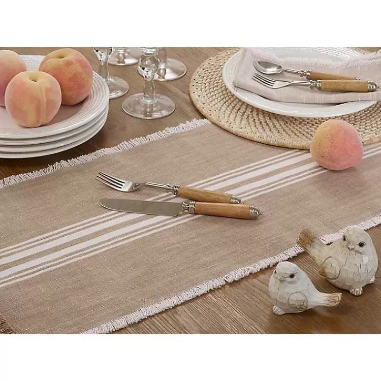 natural_striped_fringe_table_runner__in_4.webp Natural Striped Fringe Table Runner, 72 in.>Kirklands Home Cheap
