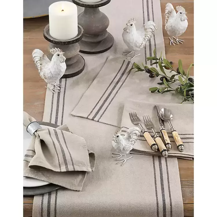 Natural Striped Linen Table Runner>Kirklands Home Hot