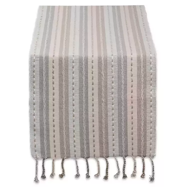 Natural Tonal Stripe Table Runner>Kirklands Home Store
