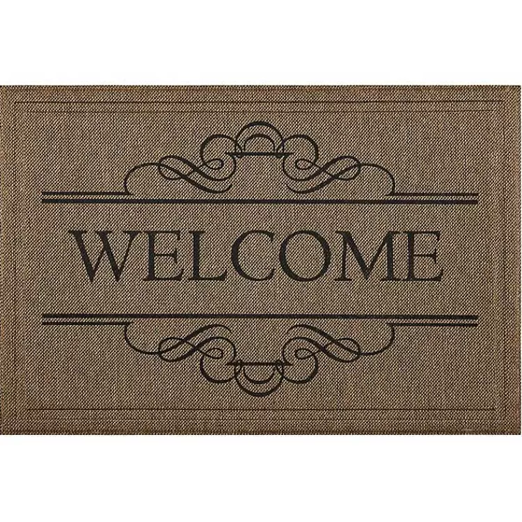Natural Welcome Script Doormat>Kirklands Home Store