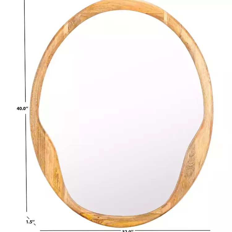 Natural Wood Abstract Oval Wall Mirror>Kirklands Home Best Sale