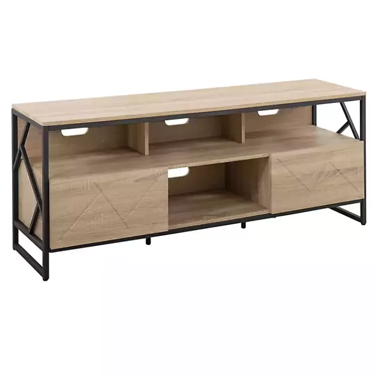 Natural Wood and Black Steel Media Sd>Kirklands Home Flash Sale
