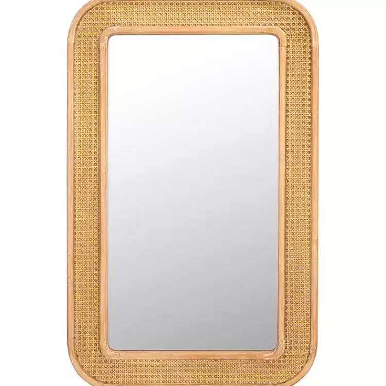 Natural Wood and Rattan Alessa Wall Mirror>Kirklands Home Flash Sale