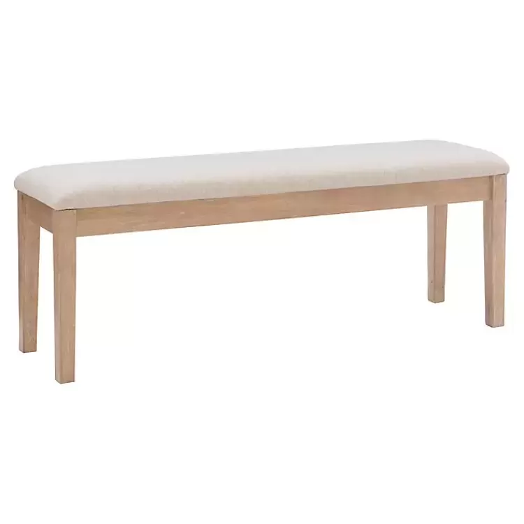 Natural Wood and Upholstered Seat Bench>Kirklands Home Sale