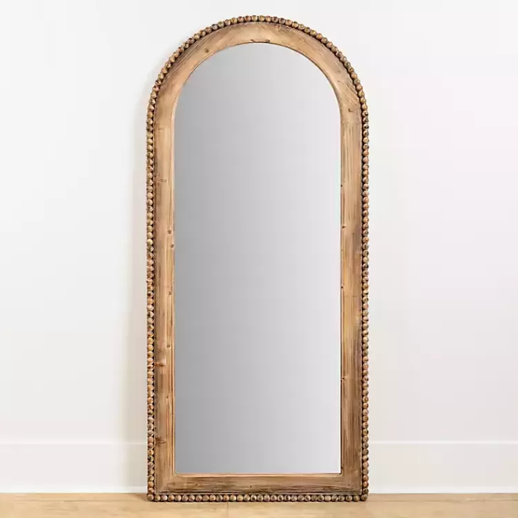 Natural Wood Beaded Arch Leaner Mirror>Kirklands Home Cheap