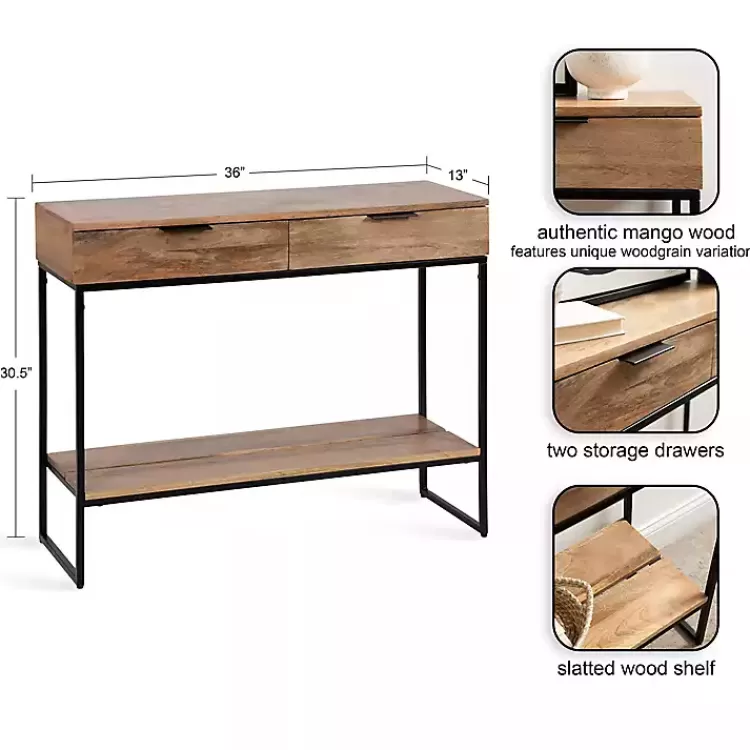 Natural Wood Metal Console Table>Kirklands Home Cheap