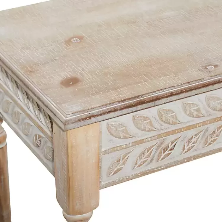 Natural Wood Carved Leaf Accent Tables, Set of 2>Kirklands Home New