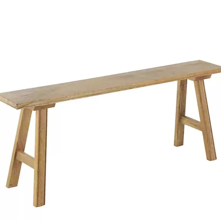 Natural Wood Narrow Rustic Bench>Kirklands Home Best