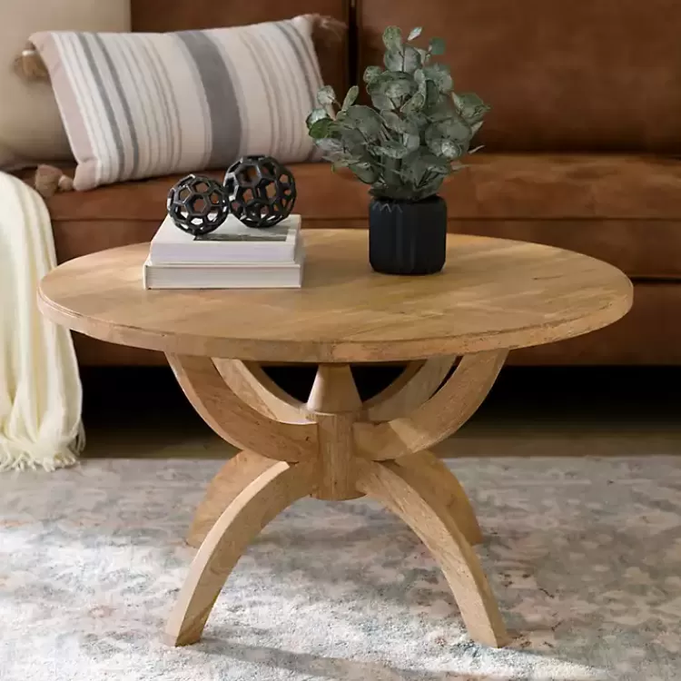 Natural Wood Round Dori Coffee Table>Kirklands Home Online