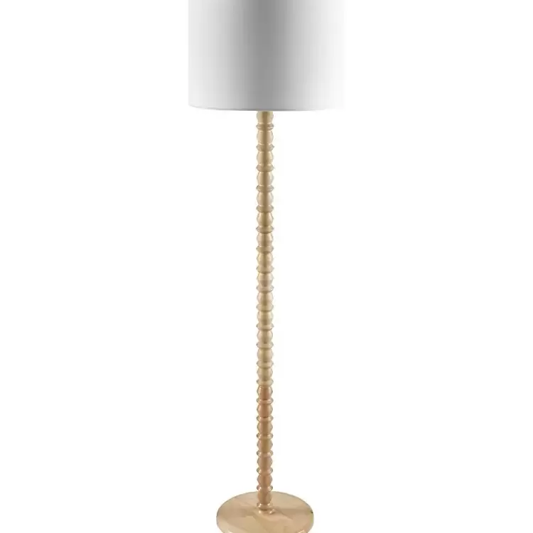 Natural Wood Spindle Paduak Floor Lamp>Kirklands Home Shop