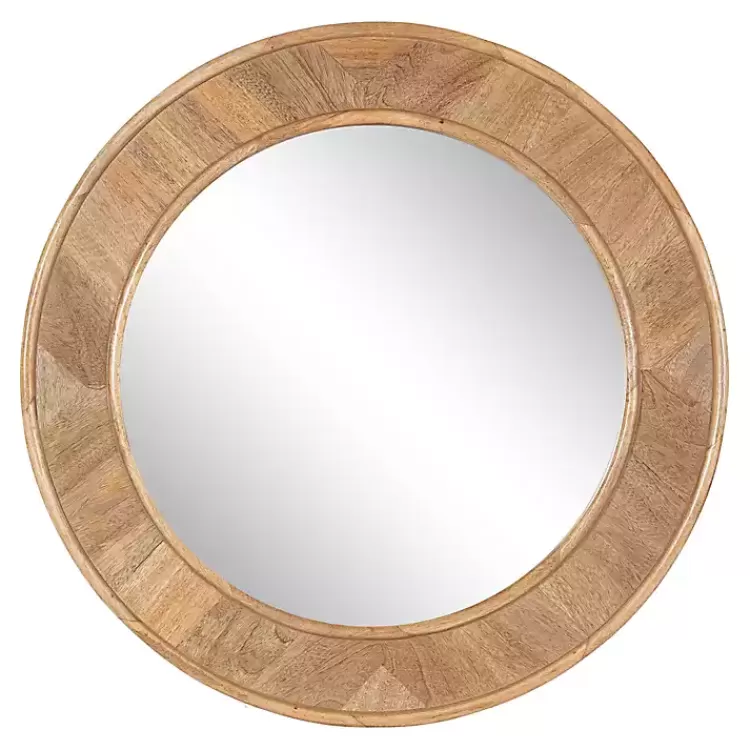Natural Woodgrain Round Wall Mirror>Kirklands Home Best Sale