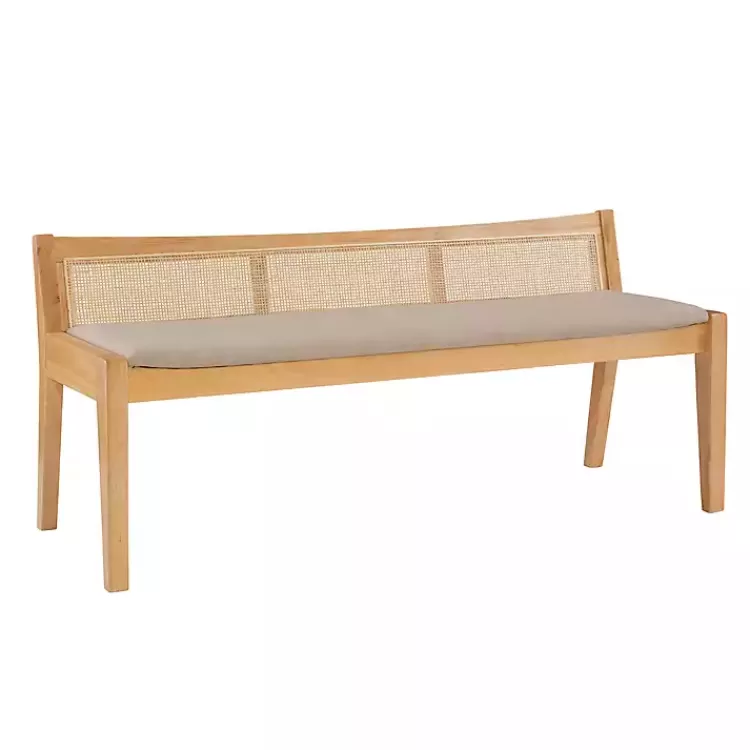 Natural Woven Rat Back Minimalist Bench>Kirklands Home Cheap