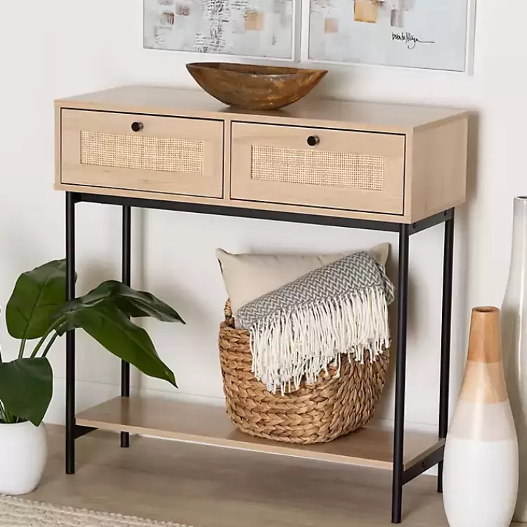 natural_woven_rattan_drawer_console_table_7.webp Natural Woven Rat 2-Drawer Console Table>Kirklands Home Hot