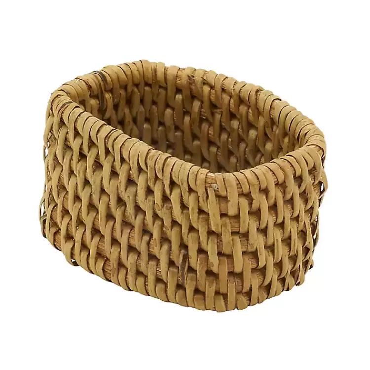 Natural Woven Rat Oval Napkin Rings, Set of 4>Kirklands Home Sale