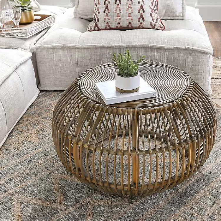 natural_woven_rattan_round_coffee_table_4.webp Natural Woven Rat Round Coffee Table>Kirklands Home Shop