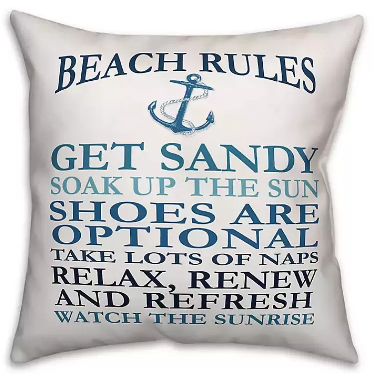 Nautical Beach Rules Outdoor Pillow>Kirklands Home Store