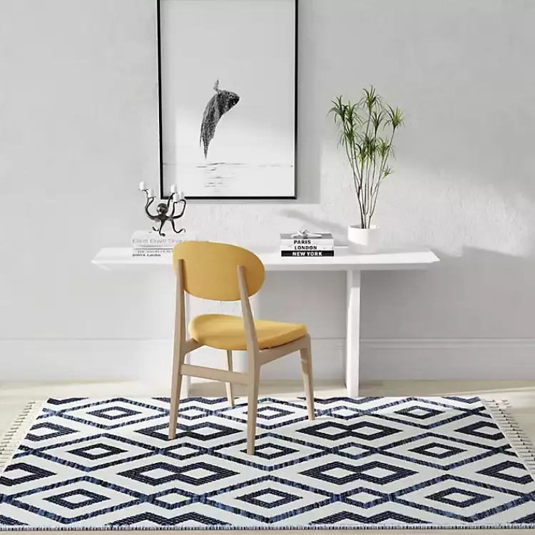 Navy & White Diamond Trellis Area Rug, 8x10>Kirklands Home Outlet