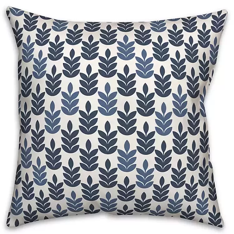 Navy & White Leaves Indoor/Outdoor Pillow>Kirklands Home Flash Sale