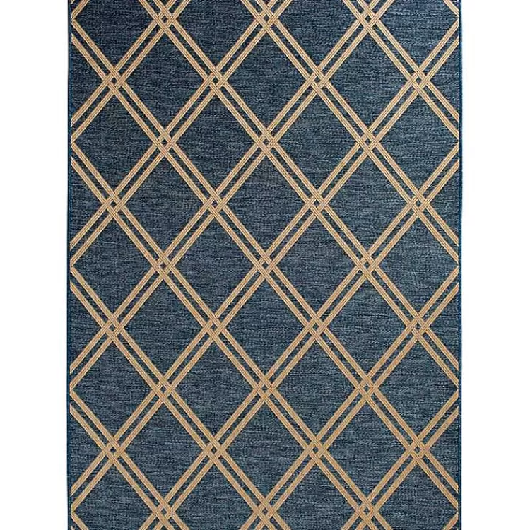 Navy Adelaide Trellis Outdoor Area Rug, 6x9>Kirklands Home Online
