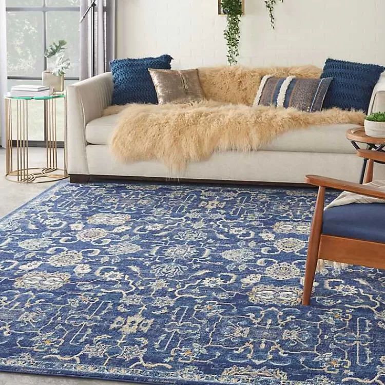 Navy and Beige Botanical Area Rug, 7x9>Kirklands Home Hot
