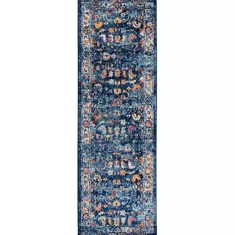 Navy and Orange Bordered Runner, 2x6>Kirklands Home Fashion