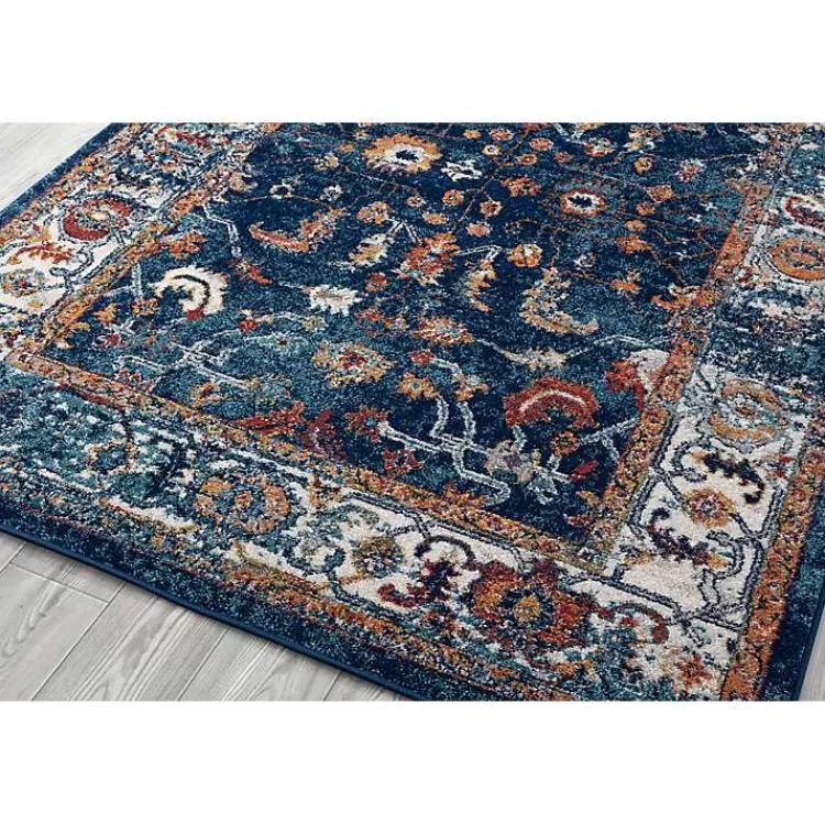Navy and Orange Bordered Runner, 2x6>Kirklands Home Fashion
