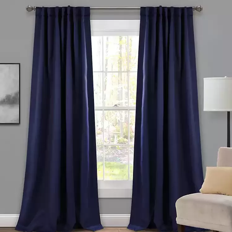 Navy Back Tab Blackout Curtain Panel Set, 84 in.>Kirklands Home Cheap