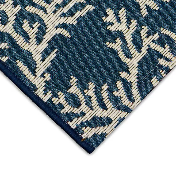navy_blue_coral_indooroutdoor_rug_x_2.webp Navy Blue Coral Indoor/Outdoor Rug, 2x3>Kirklands Home Outlet