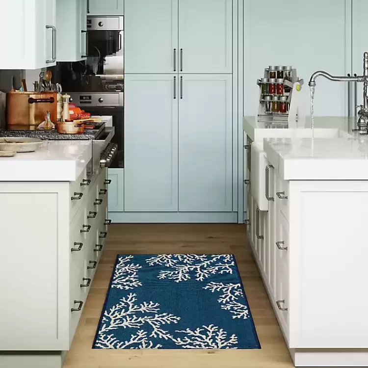navy_blue_coral_indooroutdoor_rug_x_6.webp Navy Blue Coral Indoor/Outdoor Rug, 2x3>Kirklands Home Outlet