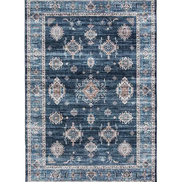 Navy Blue Decorative Washable Area Rug>Kirklands Home Cheap