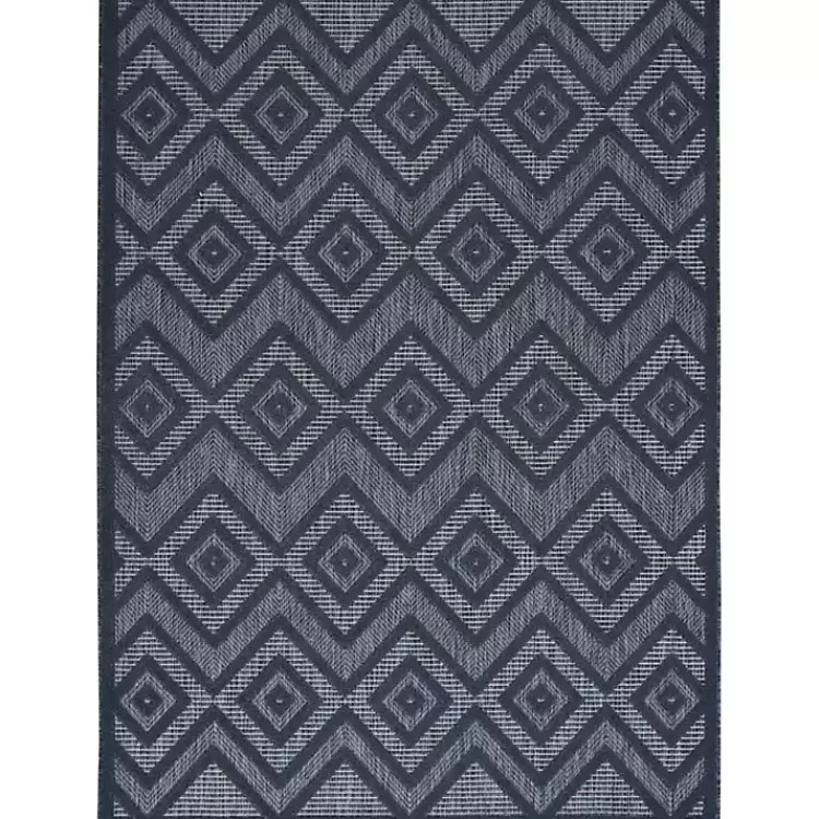 Navy Diamond Indoor/Outdoor Area Rug, 6x9>Kirklands Home Flash Sale