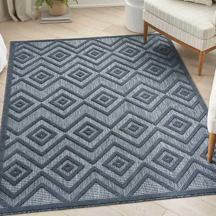 navy_blue_diamond_indooroutdoor_area_rug_x_4-2.webp Navy Diamond Indoor/Outdoor Area Rug, 4x6>Kirklands Home New
