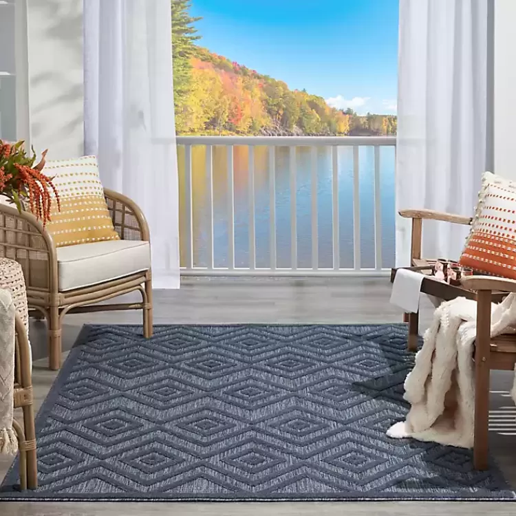 navy_blue_diamond_indooroutdoor_area_rug_x_9-2.webp Navy Diamond Indoor/Outdoor Area Rug, 4x6>Kirklands Home New