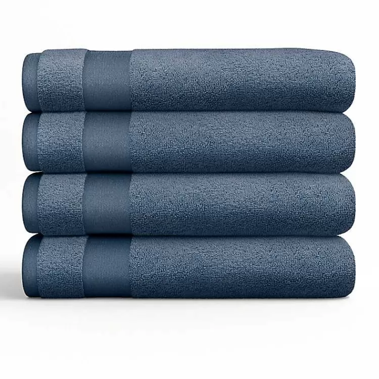 Navy Essential Cotton Bath Towels, Set of 4>Kirklands Home Fashion
