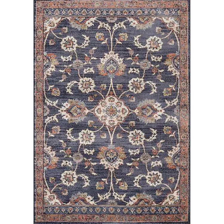 Navy Floral Area Rug, 5x8>Kirklands Home Clearance