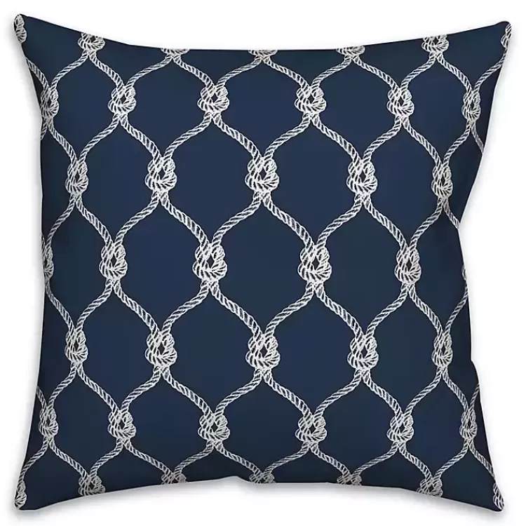 Navy Knots Indoor/Outdoor Pillow>Kirklands Home Outlet