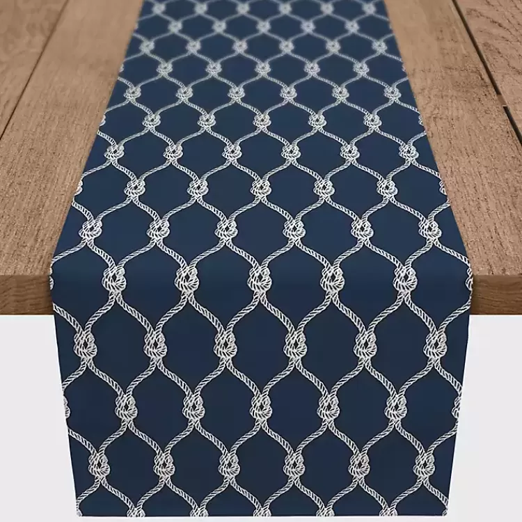 Navy Nautical Knots Table Runner, 72 in.>Kirklands Home Best Sale