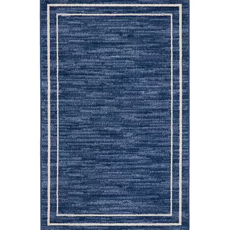 Navy Bordered Indoor/Outdoor Accent Rug, 2x4>Kirklands Home Hot