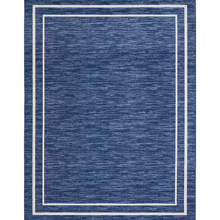 Navy Bordered Indoor/Outdoor Area Rug, 8x10>Kirklands Home Discount