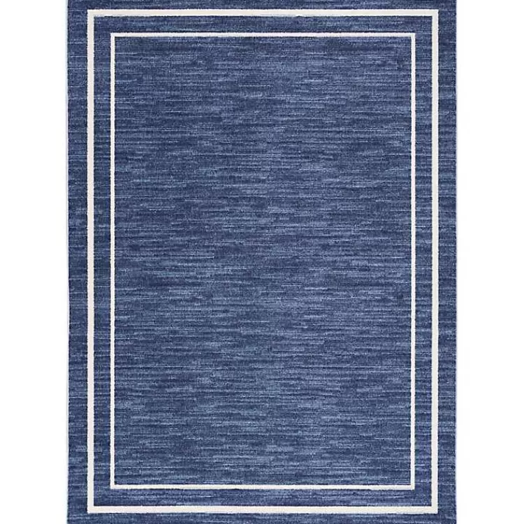 Navy Bordered Indoor/Outdoor Area Rug, 6x9>Kirklands Home Best