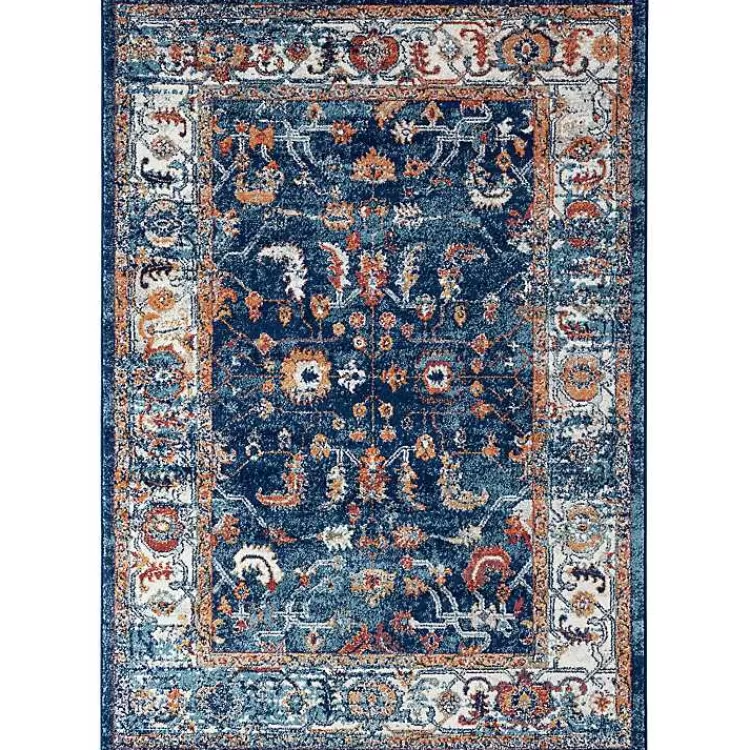 Navy Bordered Pattern Area Rug, 5x7>Kirklands Home Best Sale
