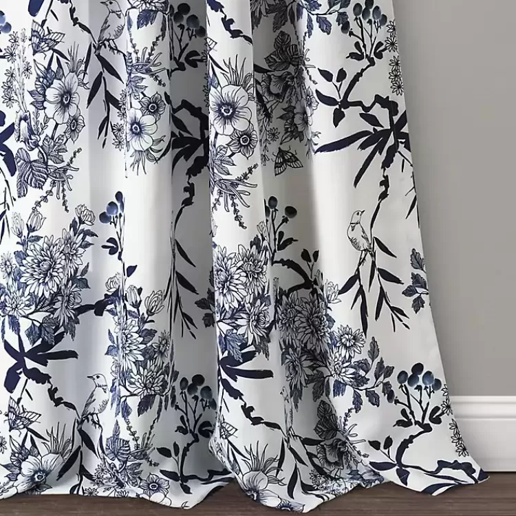 navy_botanical_garden_curtain_panel_set__in_2.webp Navy Botanical Garden Curtain Panel Set, 95 in.>Kirklands Home Discount