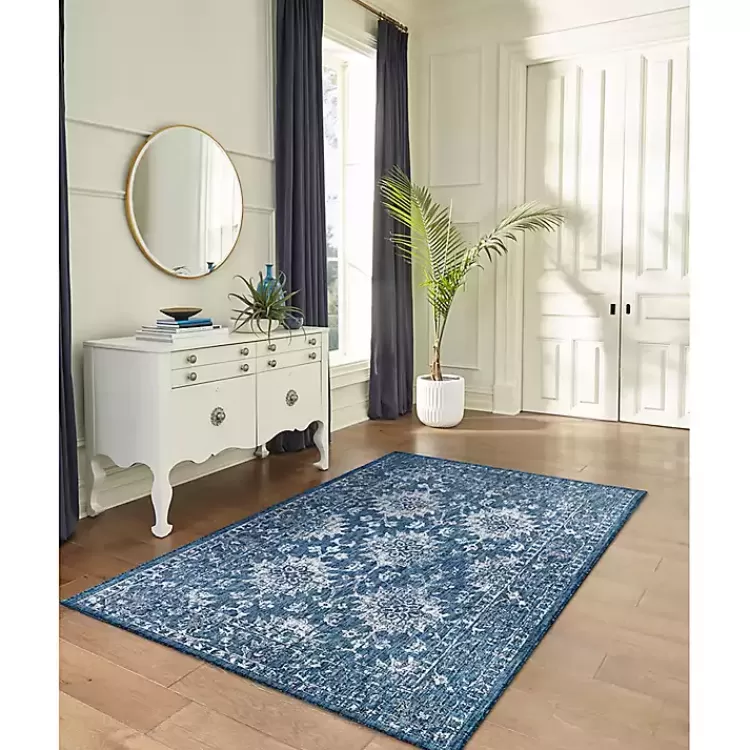 Navy Botanical Hannah Indoor/Outdoor Rug, 7x9>Kirklands Home Clearance