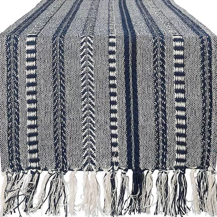 Navy Braided Stripe Table Runner, 108 in.>Kirklands Home Clearance